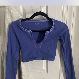 Urban Outfitters Purple Long Sleeve Crop Top